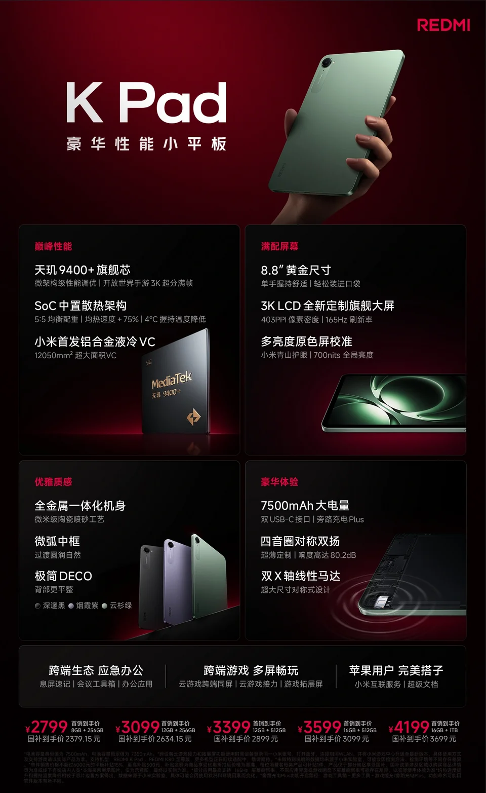 Redmi K Pad - na sua cor azul