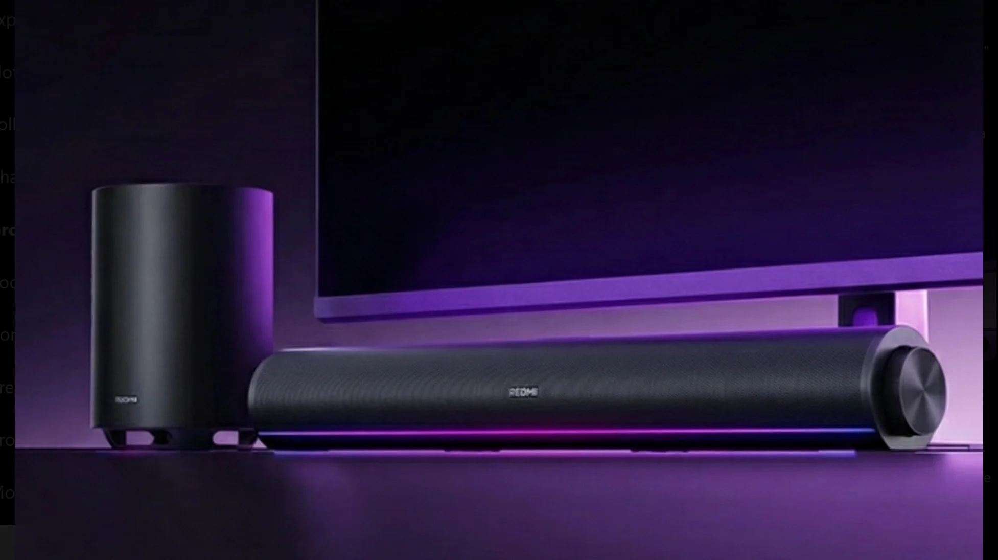 Xiaomi apresenta nova soundbar para escritorio com subwoofer inalámbrico e iluminacion RGB -